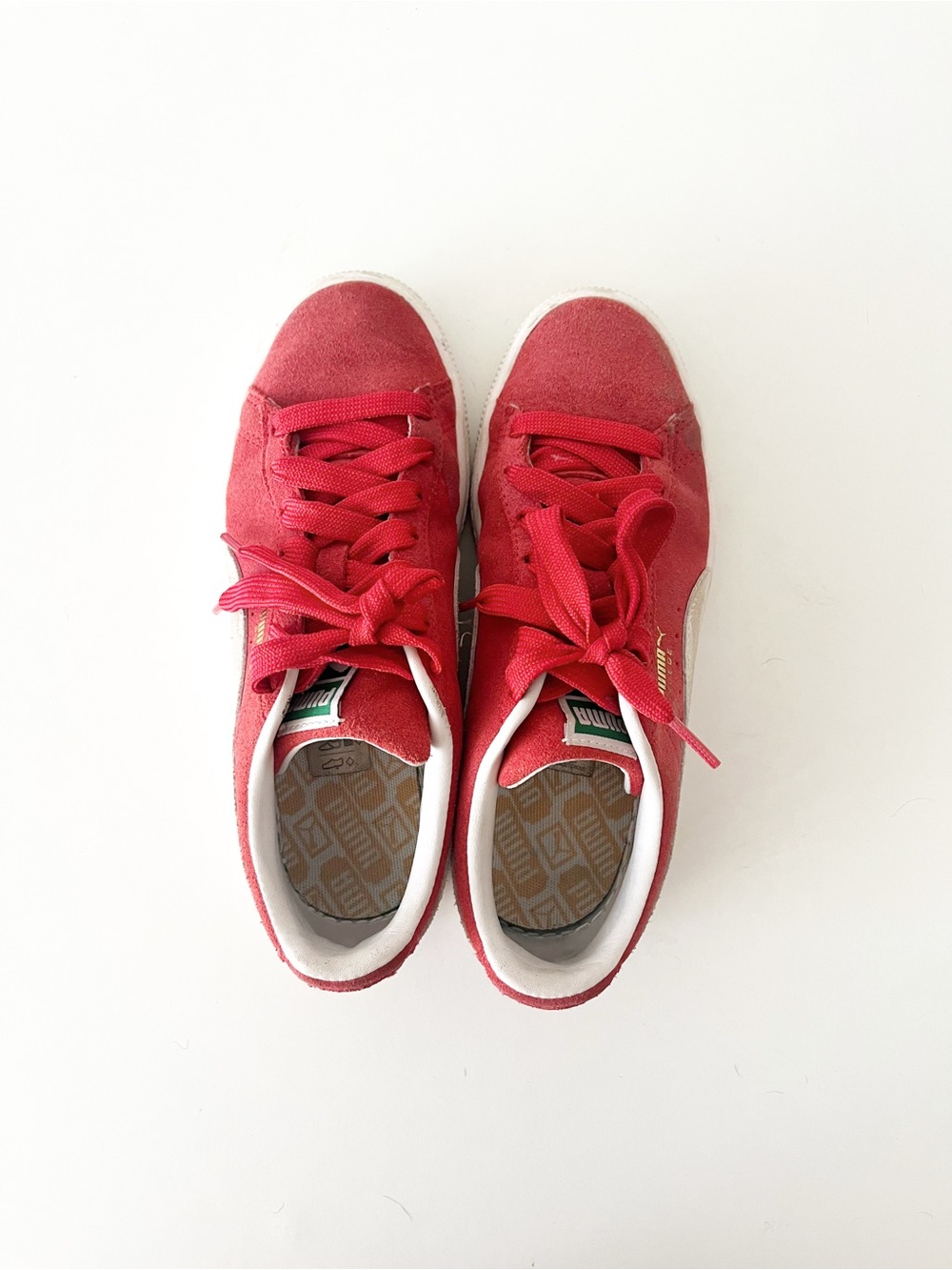 Puma Red Suede Women's Low-Top Sneakers